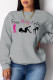 Grey Fashion Casual Print Patchwork Letter O Neck Tops