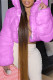 Purple Fashion Casual Solid Cardigan Hooded Collar Outerwear