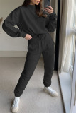 Blue Fashion Casual Solid Patchwork Turtleneck Long Sleeve Two Pieces