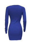 Pink Sexy Casual Solid Hollowed Out O Neck Long Sleeve Dresses