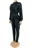 Brown Fashion Casual Solid With Belt Regular Jumpsuits