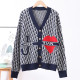 Blue Fashion Casual Letter Patchwork V Neck Tops