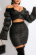 Black Fashion Casual Solid Patchwork Zipper Collar Long Sleeve Two Pieces