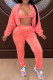 Red Sexy Solid Patchwork Zipper Zipper Collar Long Sleeve Three Pieces