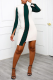 Ink Green Sexy Solid Patchwork Half A Turtleneck Irregular Dress Dresses