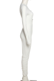 Black Sexy Solid Hollowed Out O Neck Skinny Jumpsuits