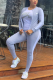 Baby Blue Casual Print Letter Zipper Collar Long Sleeve Two Pieces（Without T-shirt）