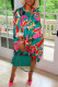 Multi-color Fashion Casual Print Basic Turndown Collar Long Sleeve Dresses