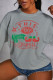 Grey Casual Party Print Patchwork O Neck Tops