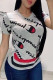 Grey Fashion Street Print Patchwork O Neck T-Shirts