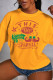 Yellow Casual Party Print Patchwork O Neck Tops