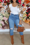 Khaki Fashion Casual Plaid Cardigan Turndown Collar Outerwear