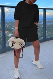 White Fashion Casual Solid Basic O Neck Long Sleeve Two Pieces
