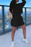 White Fashion Casual Solid Basic O Neck Long Sleeve Two Pieces