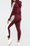Black Casual Solid Patchwork Hooded Collar Long Sleeve Two Pieces