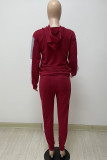 Black Casual Solid Patchwork Hooded Collar Long Sleeve Two Pieces