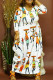 White Fashion Casual Print Basic O Neck Long Sleeve Plus Size Dresses