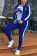 Blue Casual Print Letter Zipper Collar Long Sleeve Two Pieces（Without T-shirt）