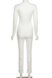 Black Sexy Solid Hollowed Out O Neck Skinny Jumpsuits