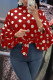 Red Fashion Casual adult Ma'am O Neck Dot Plus Size