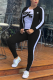 Black Casual Print Letter Zipper Collar Long Sleeve Two Pieces（Without T-shirt）