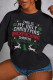 Black Cute Vacation Print Patchwork O Neck Tops