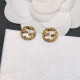 Gold Fashion Vintage Letter Patchwork Earrings