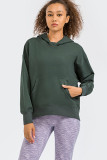 Pink Casual Solid Patchwork Pocket Hooded Collar Tops