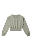 Light Green Casual Sportswear Solid Patchwork O Neck Tops