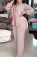 Pink Fashion Casual Patchwork Basic Turtleneck Long Sleeve Two Pieces