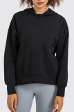 Pink Casual Solid Patchwork Pocket Hooded Collar Tops