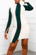 White Sexy Solid Patchwork O Neck Irregular Dress Dresses