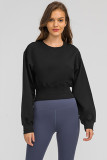 Light Green Casual Sportswear Solid Patchwork O Neck Tops