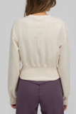 Light Green Casual Sportswear Solid Patchwork O Neck Tops
