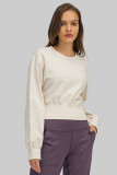 Light Green Casual Sportswear Solid Patchwork O Neck Tops
