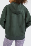 Pink Casual Solid Patchwork Pocket Hooded Collar Tops