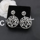 Silver Fashion Celebrities Letter Patchwork Pearl Hot Drill Earrings