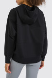 Pink Casual Solid Patchwork Pocket Hooded Collar Tops
