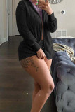 Pink Fashion Casual Solid Basic Hooded Collar Long Sleeve Two Pieces