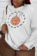 White Casual Cute Print Patchwork O Neck Tops