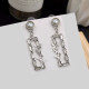 Silver Fashion Celebrities Letter Patchwork Earrings