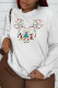 White Party Cute Print Patchwork O Neck Tops