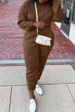 Pink Fashion Casual Solid Basic V Neck Long Sleeve Two Pieces