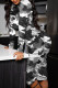 Black Sexy Print Patchwork Fold O Neck One Step Skirt Dresses