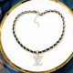 White Fashion Simplicity Letter Patchwork Hot Drill Necklaces