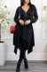 Black Casual Solid Patchwork Asymmetrical Zipper Hooded Collar Irregular Dress Dresses