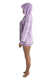 Pink Fashion Casual Solid Basic Hooded Collar Long Sleeve Two Pieces