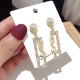 Gold Fashion Celebrities Letter Patchwork Earrings