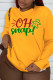 Yellow Vintage Cute Print Patchwork O Neck Tops