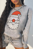Grey Street Cute Print Patchwork O Neck Tops
